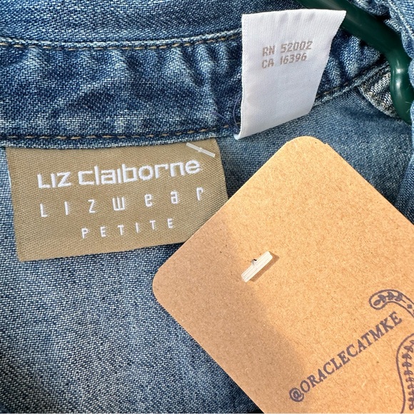 Vintage 90s Liz Claiborne Denim Maxi Dress Size 0 - Picture 5 of 5